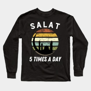 Salat 5 Times Day Muslim Prayer Design Ramadan Kareem Long Sleeve T-Shirt